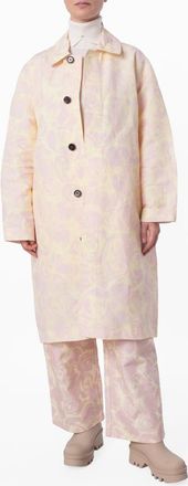 Burberry Rose Print Taffeta Coat, Brand Size 6 ( US Size 4 )