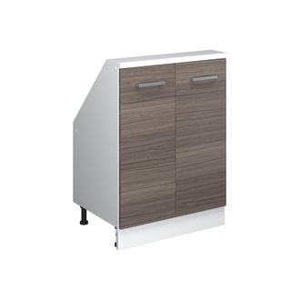 Vicco Armario De Cocina Para Techo Inclinado R-line, Precioso Gris/blanco, 60 Cm Con 2 Puertas, Vicco