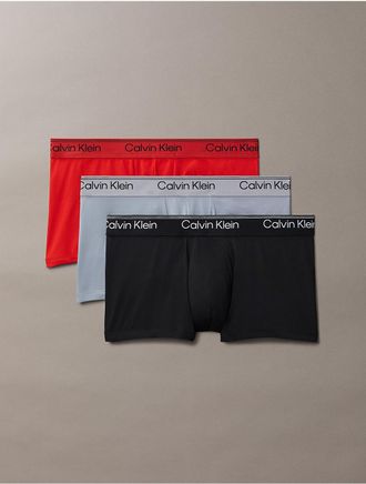 Calvin Klein Mens Microfiber Stretch 3-Pack Low Rise Trunk - Multi - XL