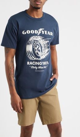 Brixton x Goodyear Cheater Slick Cotton Graphic T-Shirt in Navy at Nordstrom, Size Xx-Large