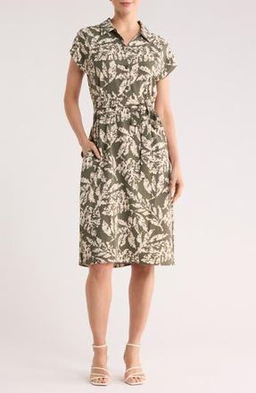 Connected Print Shirtdress in Sage at Nordstrom Rack, Size 16