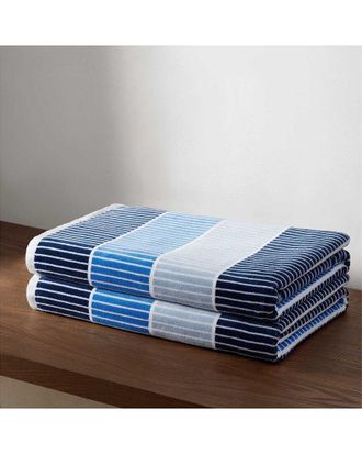 Calvin Klein Blocke Blend Terry Beach Towel Yarn-Dye Stripe