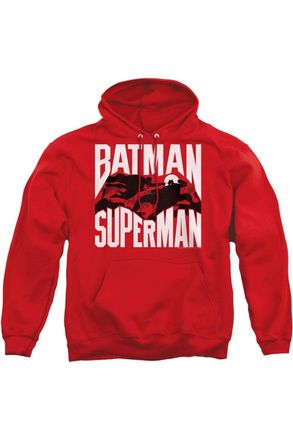 Gildan Batman V Superman Silhouette Fight Adult Pull Over Hoodie / Hooded Sweatshirt
