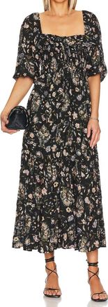 Free People Printed Oasis Midi Dress In Black Combo