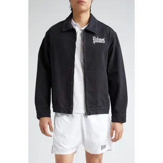 Palmes Olde Organic Cotton Jacket in Black at Nordstrom, Size 46
