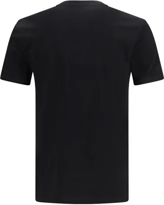 Versace Logo-Embroidered Cotton T-Shirt - Black