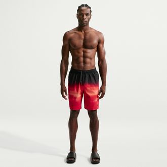 Nike Mens Swim Breaker 9 Brief-Lined Volley Short in Red | NESSG545-614