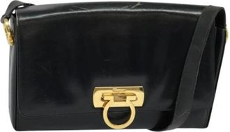 Ferragamo Tweedehands leren schoudertassen - Dames - Vintage Schoudertas - Zwart - ONE Size - Leer - Vintage