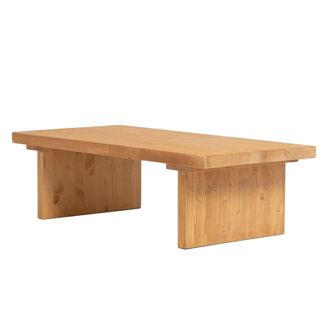 Hannun Mesa de centro de madera maciza de abeto en marr&oacute;n claro