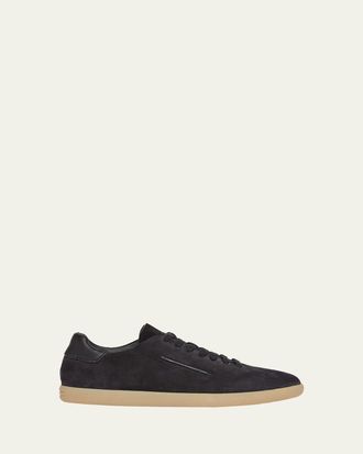 Ermenegildo Zegna Mens 232 Suede Low-Top Sneakers