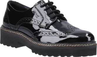 Pod Kortney Faux Leather Womens Black Patent Brogues Shoes - Size UK 6