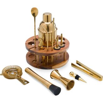 Picnic Time 13-Piece Lazy Susan Carousel Bar Tool Set in Brown at Nordstrom Rack