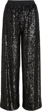 Karl Lagerfeld Jersey Fluid Sequin Pants - Dames - Wijde Broeken - Zwart - L - Wol - Broeken