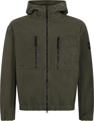Stone Island Comfort-fit Hooded Overshirt - Heren - Zomerjassen - Groen - XL - Katoen - Jassen