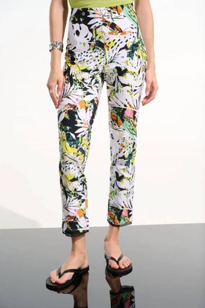 Joseph Ribkoff Print Pull On Pants With Mesh In Tropical