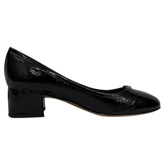 Chlo&eacute; Chlo&eacute; Marcie pumps met blokhak in zwart lakleer