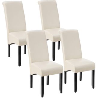 TecTake Dining Chair Set Of 4 - Cream | Size: 4 Pack