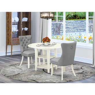 East West Furniture 3 Piece Dining Table Set
