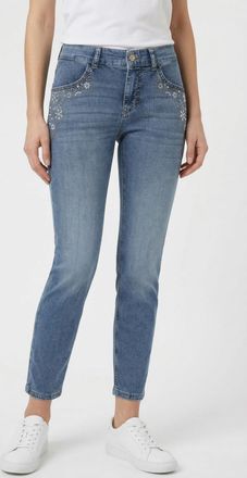 MAC Broeken Slim-fit-Jeans MAC RICH SLIM 7/8 flower, Damen, Gr. 40, L&auml;nge 27, light random washed, Denim/Jeans, Obermaterial: 88% Baumwolle, 9% Elastomultiester, 