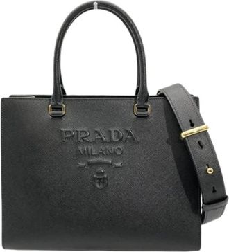 Prada Pre-owned Saffiano Schoudertas - Dames - Vintage Handtas - Zwart - ONE Size - Vintage