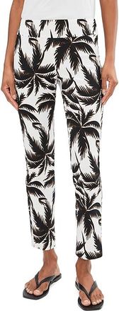 Krazy Larry Pull-On Ankle Womens Dress Pants White Black Leaves : 16 28, Nylon/Rayon/Spandex