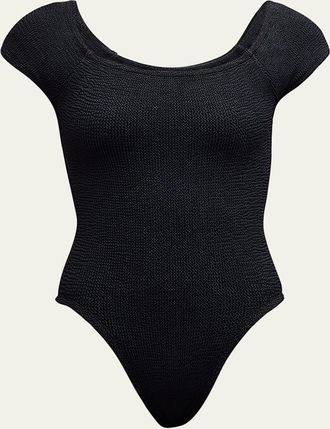 Hunza G Grace Cap-Sleeve One-Piece Swimsuit