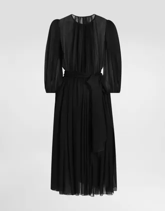Dolce & Gabbana Chiffon Dress - Woman Dresses Black Silk 38
