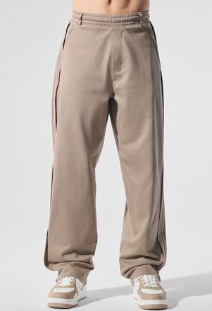 Alo | Edition Sueded Straight Leg Pants in Gravel Beige, Size: Medium