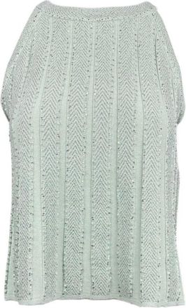 D.exterior Halter Knit Top - Dames - Tops zonder mouwen - Groen - L - Polyester - Tops
