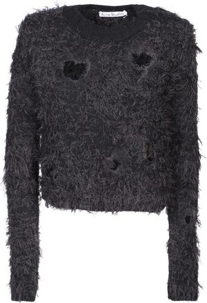 Acne Studios Rondgebreide trui - Dames - Ronde hals truien - Zwart - L - Wol - Truien & Vesten