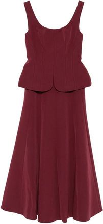 Roland Mouret Peplum-hem Sleeveless Midi Dress