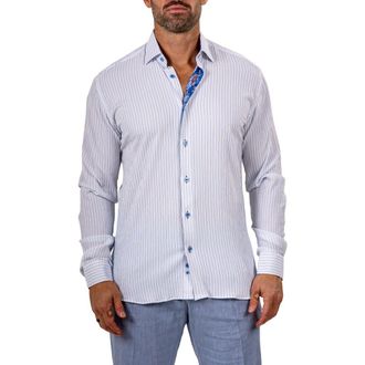 Maceoo Fibonacci Marthy Contemporary Fit Button-Up Shirt in White at Nordstrom, Size 4