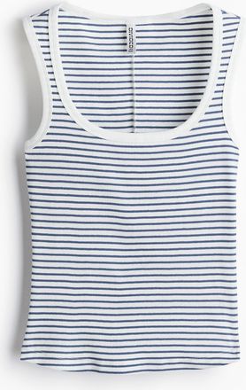 H&M Geripptes Tanktop - White