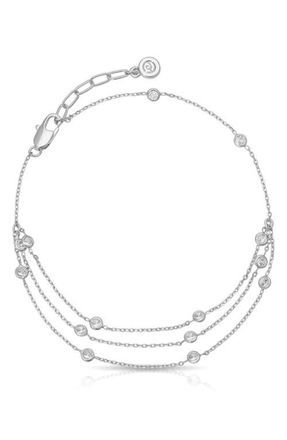 Ettika Fine Details Cubic Zirconia Anklet in Silver at Nordstrom