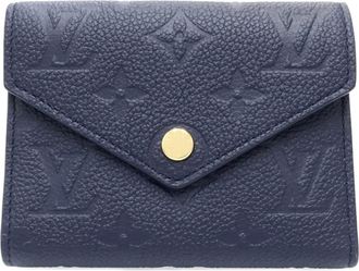 Louis Vuitton Monogram Empreinte Navy Monogram Empreinte Wallet (Tri-Fold) (Pre-Owned)