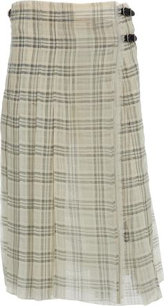Durazzi Milano Multicolor Midi Checked Kilt Skirt