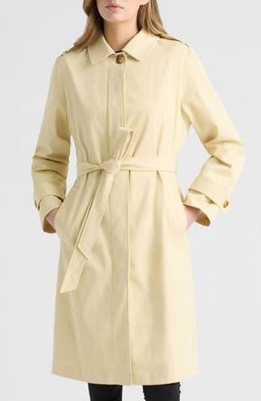 Ellen Tracy Belted Canvas Trench Coat in Butter at Nordstrom Rack, Size X-Small
