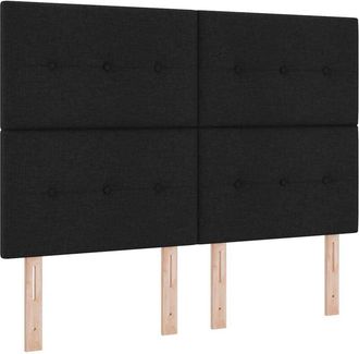 vidaXL Box Spring Bed with Mattress Black 160 x 200 cm Fabric vidaXL