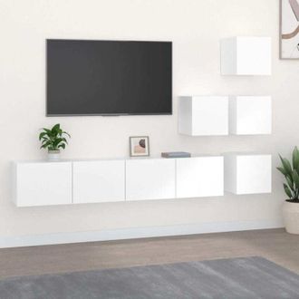 vidaXL Wall-mounted TV Cabinet White Engineered Wood vidaXL