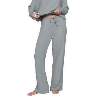 Eberjey Cozy Time Straight Leg Lounge Pants in Lead at Nordstrom, Size X-Small
