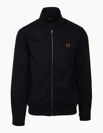 Fred Perry Mens FRED PERRY TWILL HARRINGTON JACKET BLACK - Size: 38