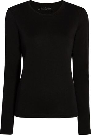 Another Tomorrow crew-neck long-sleeved T-shirt - women - Organic Cotton - M - Black