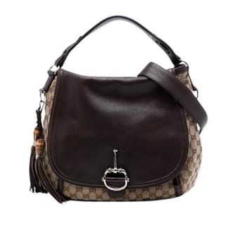 Gucci Pre-owned Shoulder Bags, female, Beige, Size: ONE SIZE Pre-owned Canvas Satchel
