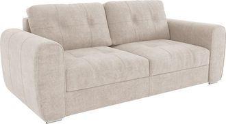 Vente-Unique Sof&aacute; cama de 4 plazas de apertura r&aacute;pida de tela beige - Cama de 160 cm - Colch&oacute;n de 14 cm BOLIPO