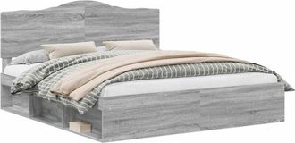 vidaXL Bed Frame Grey Sonoma 180 x 200 cm Solid Pine Wood vidaXL