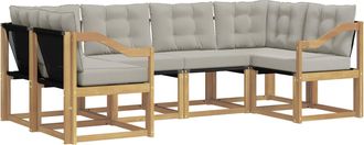 vidaXL Conjunto De Sof&aacute;s De Exterior 6 Uds. Blanco Y Gris Claro Vidaxl