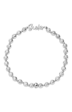 Alex and Ani Sister Elongated Crystal Stretch Bracelet in Silver at Nordstrom