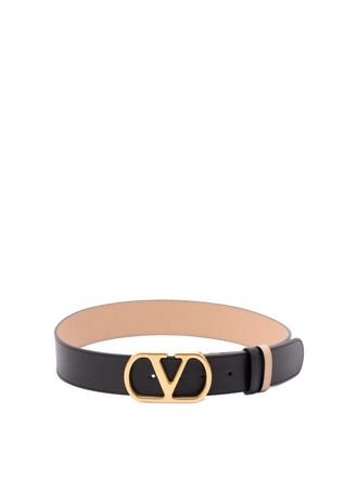 Valentino Garavani Vlogo Signature Leather Reversible Belt