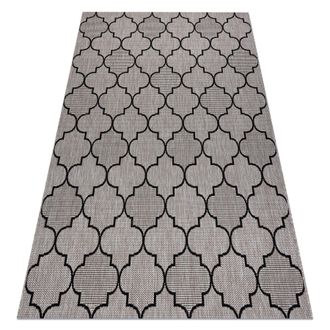 RugsX Rugsx - Alfombra De Cuerda Sisal Floorlux 20607 Espaldera Marroqu&iacute; Plateado / Negro Grey 160x230 Cm