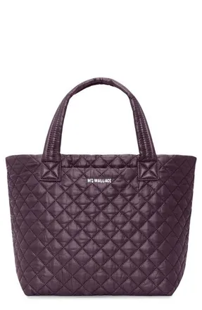 MZ Wallace Small Metro Deluxe Quilted Nylon Tote in Raisin at Nordstrom